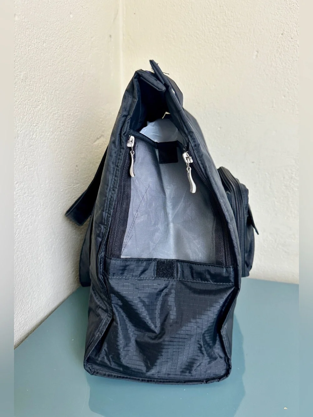 RARE Baggallini Bark N Beach Bag Pet Carrier Travel Tote Dog Cat Ex Cond 16”x15”